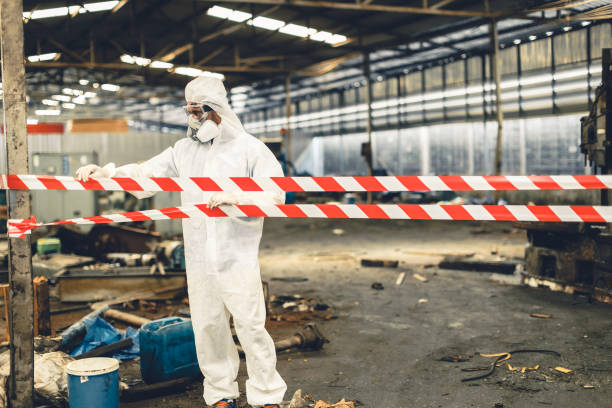 Professional Sewage Cleanup technician working in Callaway, FL